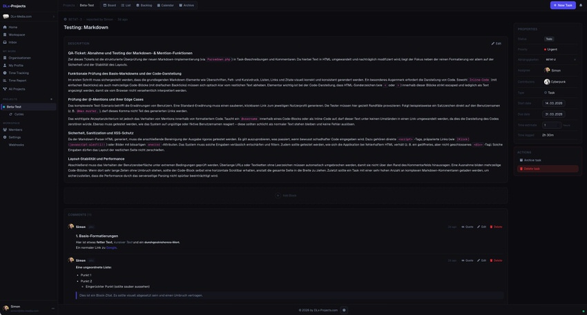 DLx-Projects Issue-Detail