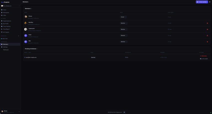 DLx-Projects Teamverwaltung
